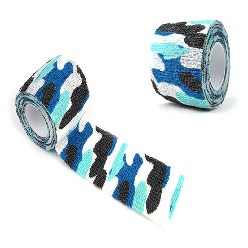 Прочная армейская камуфляжная стелс-спортивная лента 5 см x 4,5 м, водонепроницаемая водонепроницаемая нетканая тактическая повязка на рану