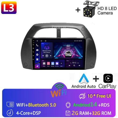 8G+128G CarPlay 2din Android AutoRadio GPS мультимедийный проигрыватель для Toyota RAV4 Rav 4 2001 2002 2003-2006 DSP IPS 2 DIN стерео
