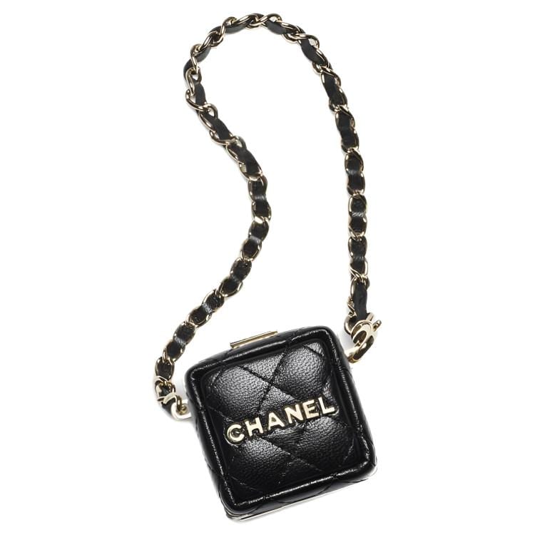 CHANEL Charm Lambskin Pendant Bag Accessories Mini Unisex Black AP4947-B22285-94305
