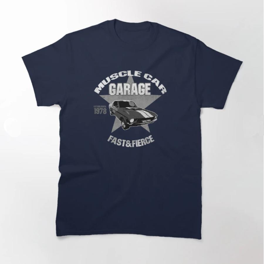 Fast Fierce Retro Muscle Car Garage TShirt 100 Cotton ONeck Summer Short Sleeve Casual Unisexs Tshirt Size S3XL