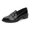 Women's Black Leather Shoes Loafers with Skirts Work Shoe Black Professional Shoes Daily Casual Commuting Women's Shoes