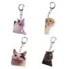 Модный кулон с изображением кота, забавный брелок для ключей с изображением ссорящегося кота, милый брелок с изображением кота, подвесная сумка