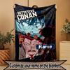 Custom Name Personalized Detective Conan Print Blanket, Home Decor, Bedroom, Sofa, Camping, Couch, Gifts for Birthday Christmas