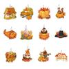 12Pcs Hanging Ornaments Thanksgiving Fall Tree Decorations Paper Hanging Signs And Pendant With Ropes Decor
