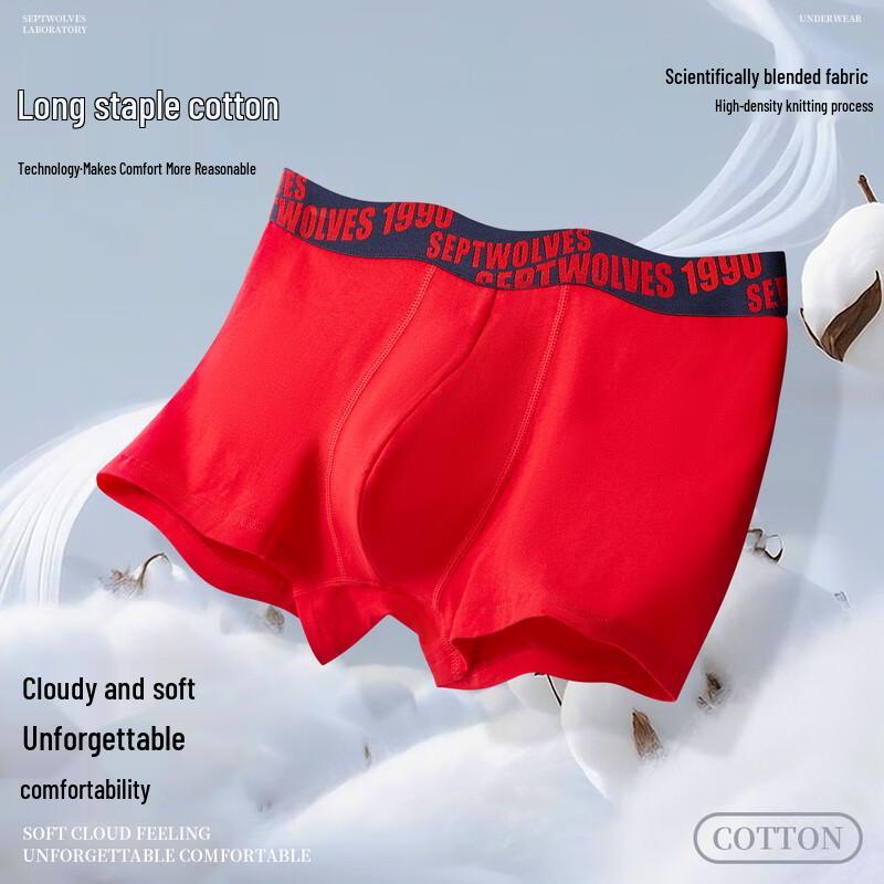 SEPTWOLVES Мужские антибактериальные боксеры-брифы из чистого хлопка, подарочный набор