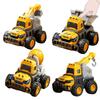 Working Educational Mini Toy Sandbox Set Construction Working ABS Excavator Construction Birthday Construction Site 4 Units Car, Toy, Car, - "Push