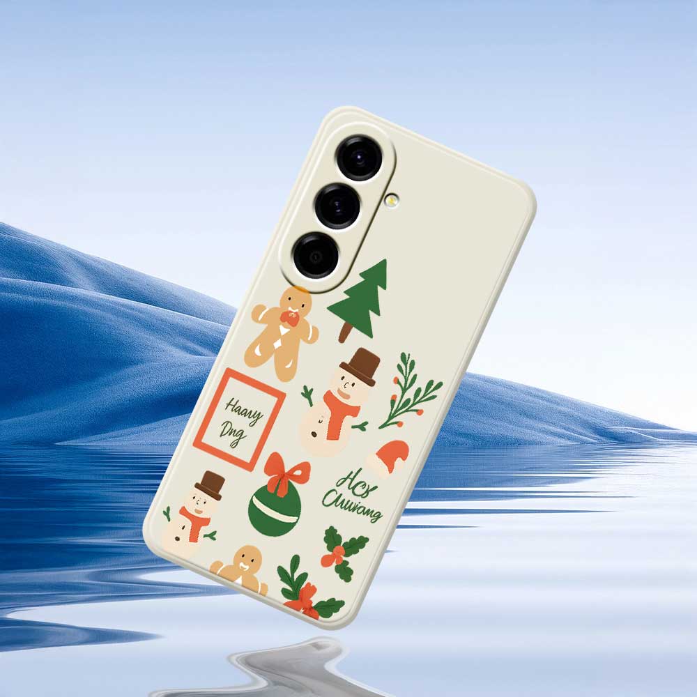 For Samsung Galaxy A56 5G Case Christmas Snowman Pattern Printing Straight Edge TPU Phone Back Cover