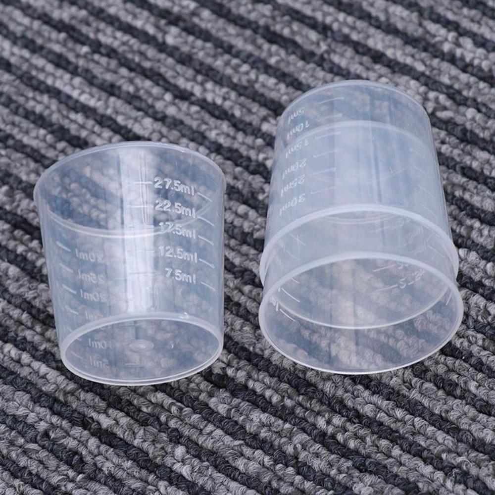 Paint Plastic Medicine Pills Resin Graduated Cups Measuring Tool Scale Cups Container