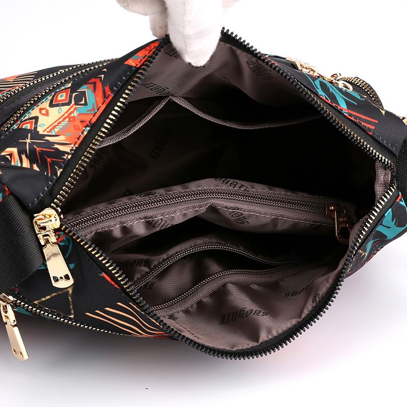 Casual Canvas Shoulder Bag, Printed Fabric Bag, Crossbody Bag, Fashionable Waterproof Nylon Bag, Travel Women's Bag