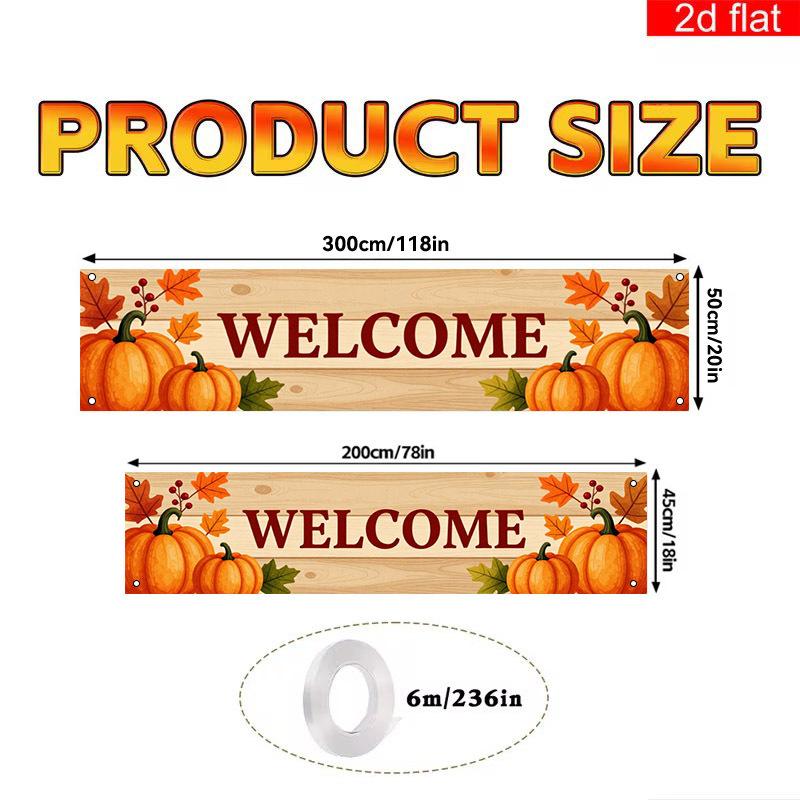 Creepy Pumpkin Halloween Outdoor Banner, Yard Sign for Garden Fence Haunted House