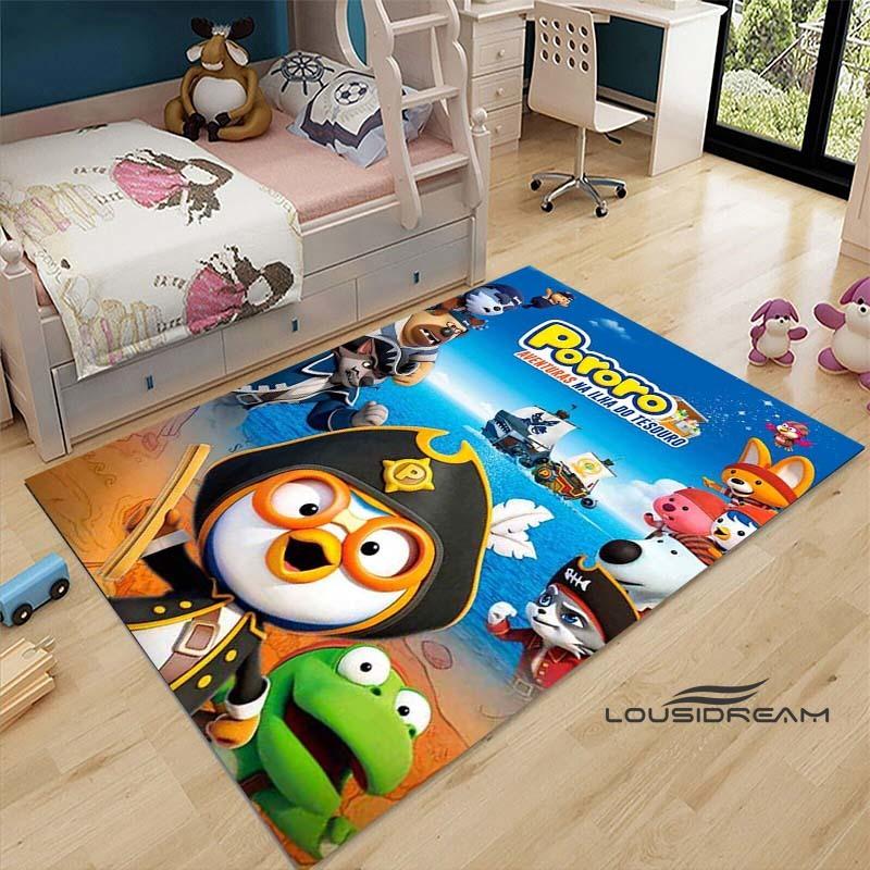 2026Cartoon P-Pororo-Park Pattern Carpets 15 Sizes Living Room Bedroom Bedside Floor Mat Area Rug Kid's Room Play Mat Home Decor
