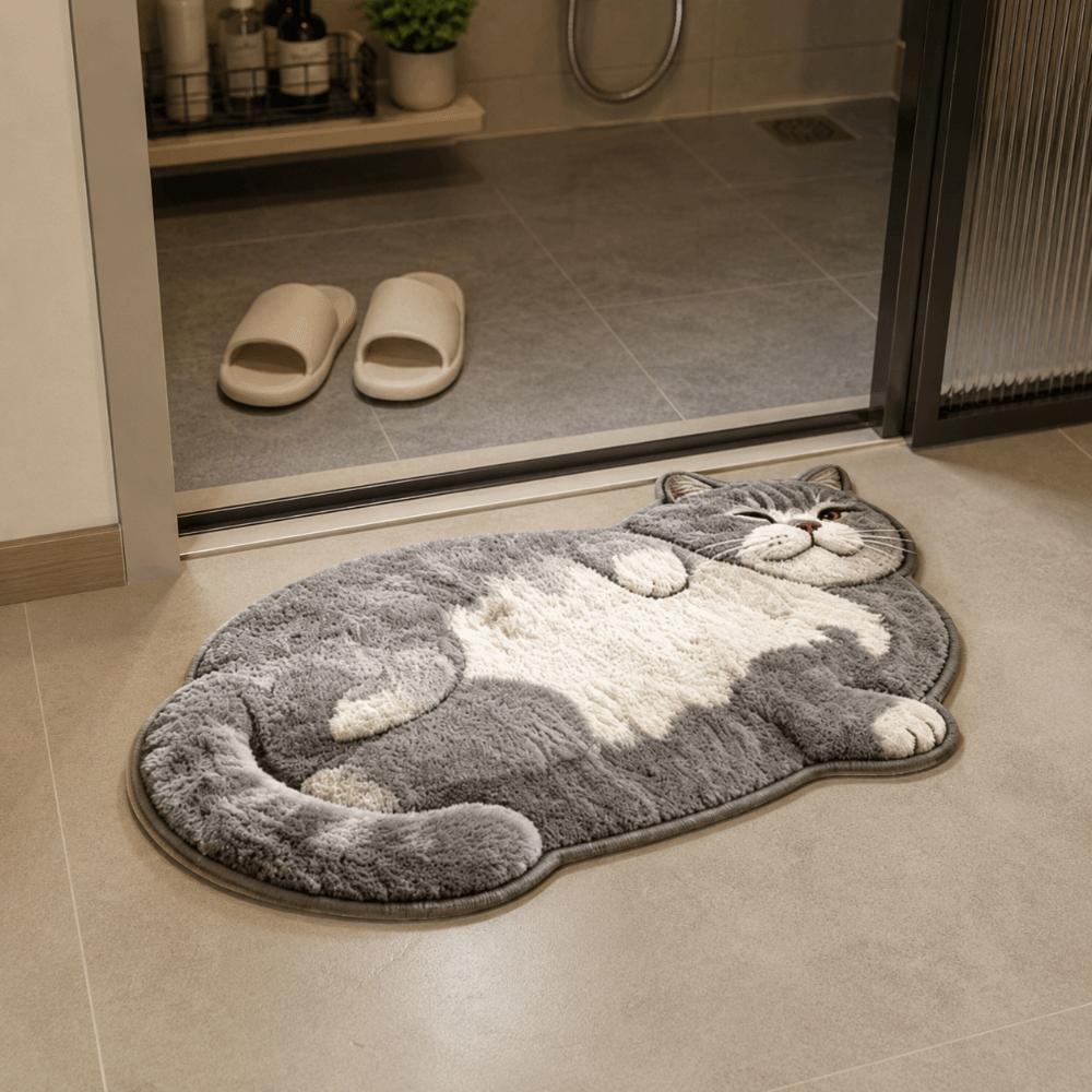 Easy to Clean Cat-Shaped Area Rug Anti-fouling Cartoon Carpet Soft Home Decor Carpet Living Rooms