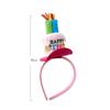 Band Pink Photo Props Hair Hoop Birthday Cake Headband Happy Birthday Headband Birthday Decoration