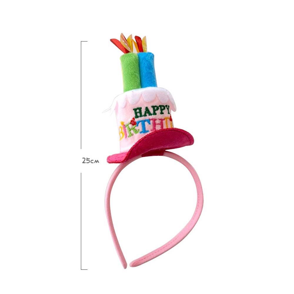 Band Pink Photo Props Hair Hoop Birthday Cake Headband Happy Birthday Headband Birthday Decoration