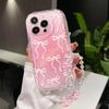 Милый Розовый Бант Любовь Цепочка Ремешок 3D Волна Чехол Для Infinix Note 50 Pro 30 40 GT 30 Pro Hot 50 Pro 40i 30 Play Smart 9 8 Чехол Силикон