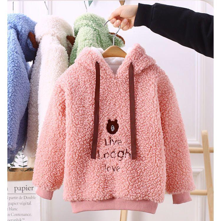 Бархатная толстовка с капюшоном для девочек, модная, утолщенная, теплая, повседневная, с капюшоном, детская кофта