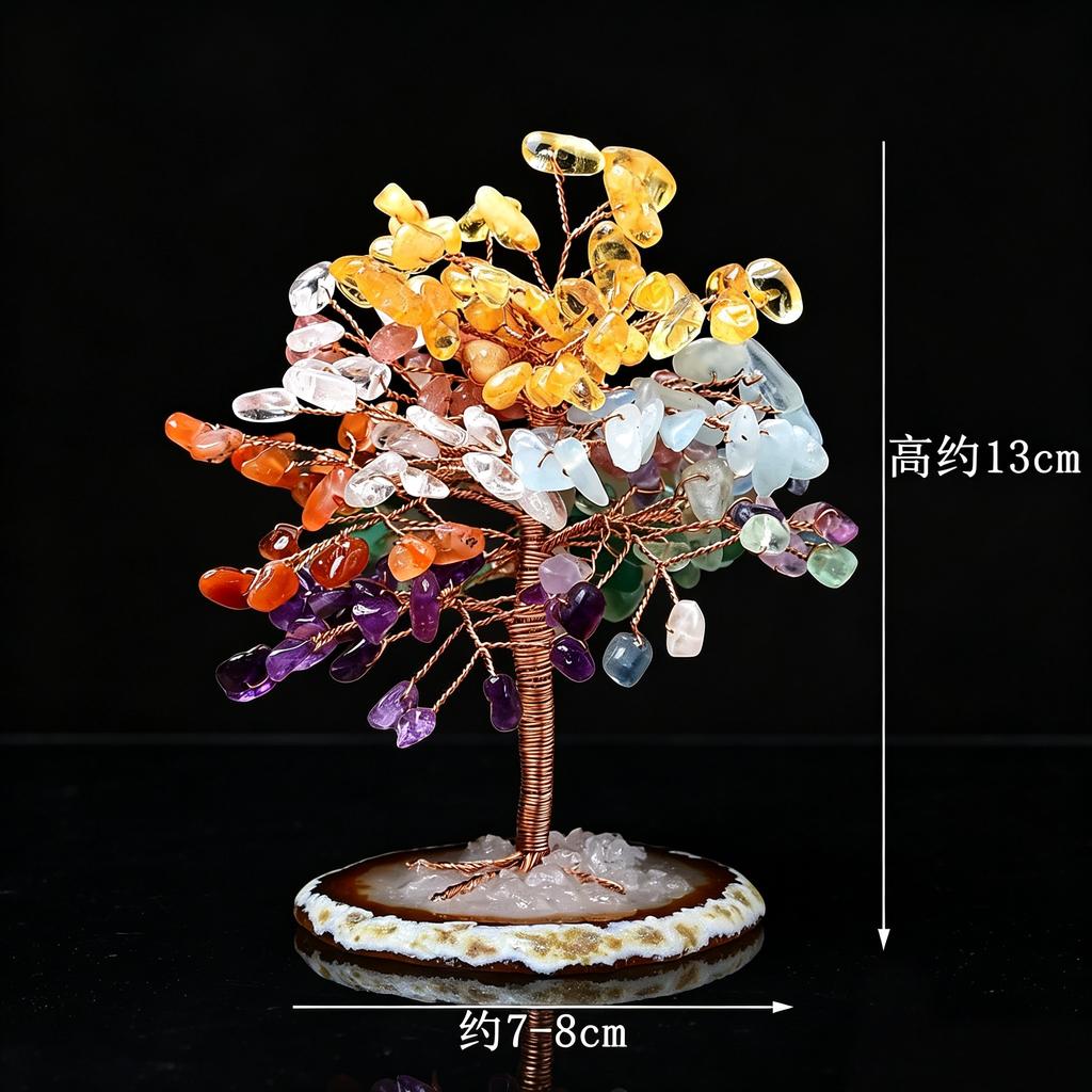 Natural crystal shake money fortune tree fish tank ornament office ornament lucky small ornament creative transshipment gift
