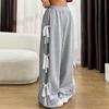 European and American Retro Sweet and Cool Striped Bow Decoration Women's Loose Straight Sports Pants
