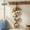 Handmade Hanging Heart Ornament Wall Decor, 5 Layered Hearts Ornament, Rustic Farmhouse Coastal Style Wood Indoor Decor Sign, Thanksgiving Fall