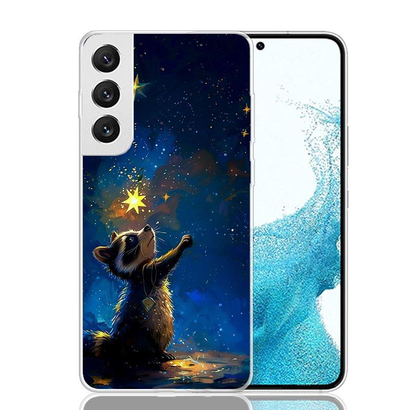 Raccoon Cute Animal Phone Case For Samsung Galaxy S26 Ultra S23 S24 S25 Edge S20 FE S21 S22 Plus Soft Print Shell Cover Fundas G