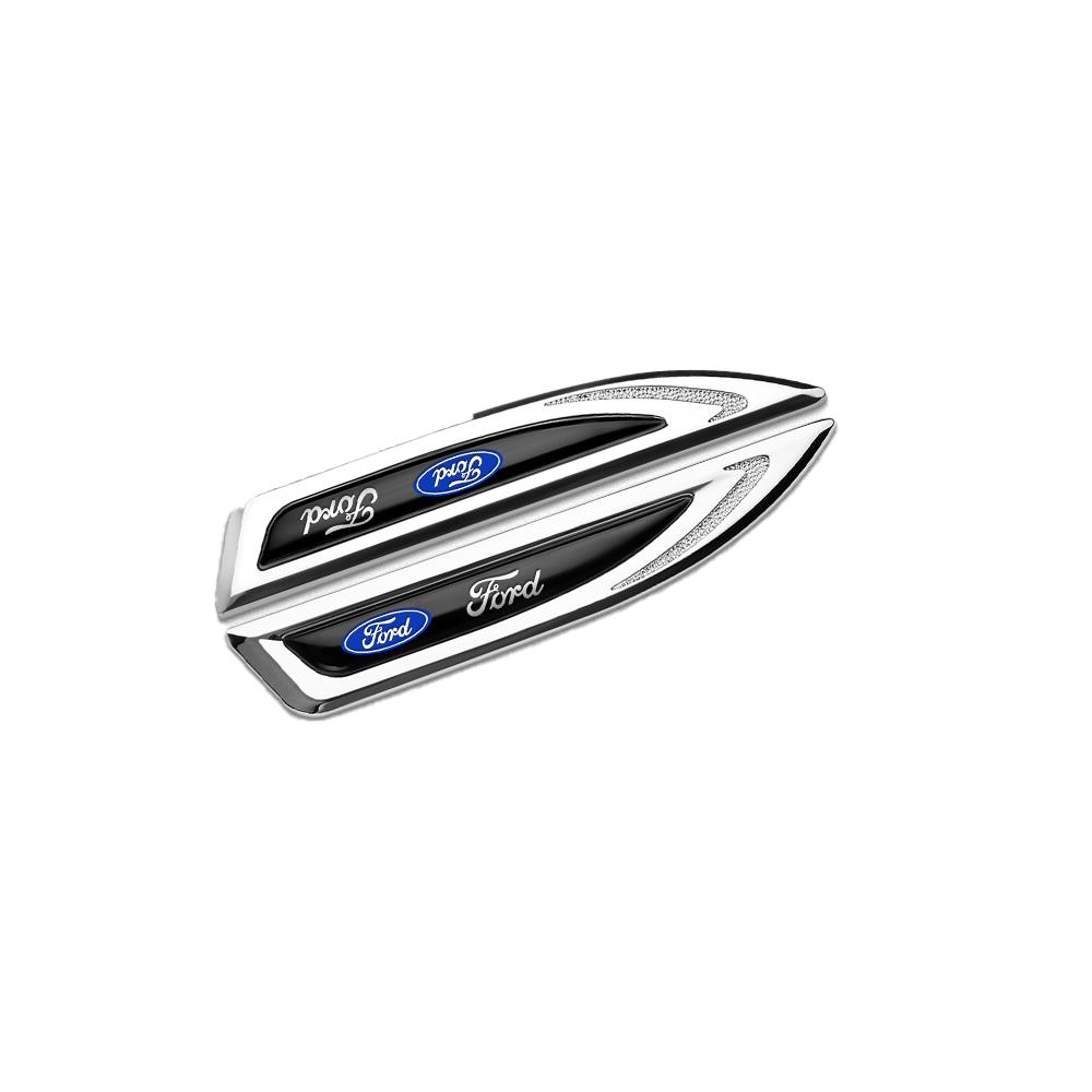 ACX1 1pair 3D Metal Car Fender Side Wing Blade Badge Emblem Stickers For Ford Focus MK2 Fiesta Mustang MK7 Fusion Kuga Mondeo Mk4