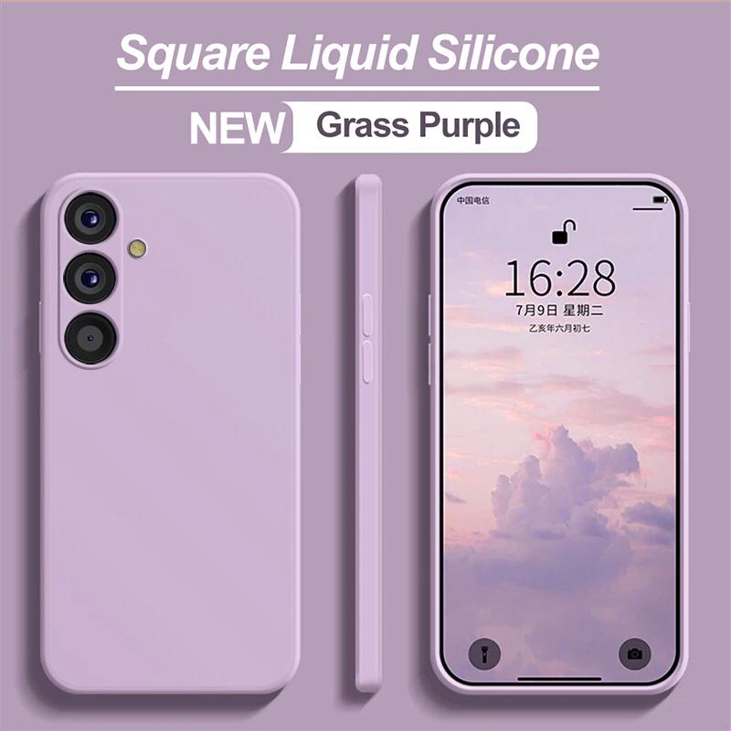 Жидкий силиконовый чехол для Samsung Glalaxy A54 A13 A23 A33 A53 A73 A52 A52S A72 5G S23 FE S24 Ultra Plus противоударный защитный чехол для телефона