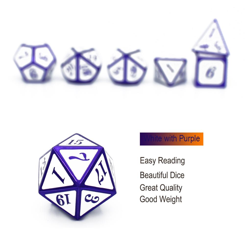 Набор из 7 предметов, набор металлических кубиков D&D, бархатный мешочек D20 D12 D10 D% D8 D6 D4, игральные кости DND, ролевые игры, настольные игры, набор кубиков дадо, металлические игральные кости