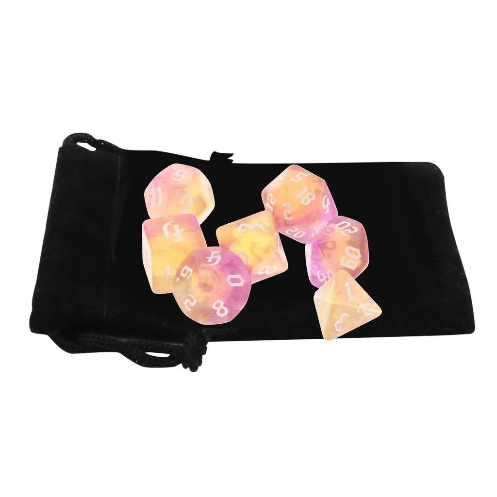 Набор акриловых многогранных кубиков, D8 D10 D12 D20, барные игрушки с мешочком для DND RPG, ролевой настольной игры, обучения математике