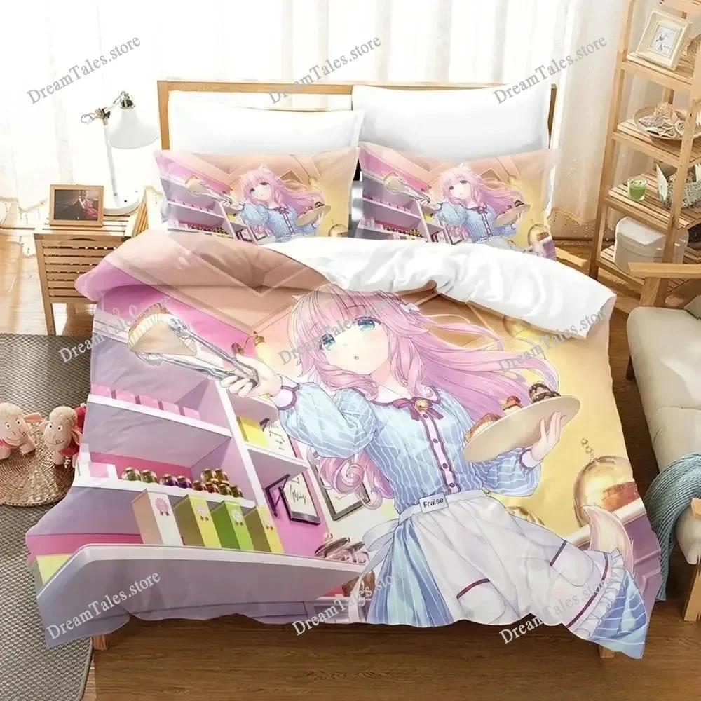 3D Печать Аниме Кавайные Девушки Nekopara Комплект Постельного Белья Односпальный Полуторный Полный Евро Кинг Размер Комплект Постельного Белья для Взрослых Детей Пододеяльник Комплекты741