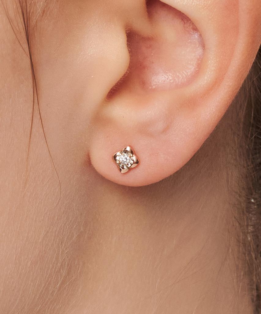 Loveenb [14K Gold] Rosé Lab-Worn Diamond Earrings