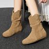 Модные замшевые балетки женские ботильоны модная ретро классическая обувь для женщины 2025 зимние новые тренды обувь комфортные короткие ботинки де мухер