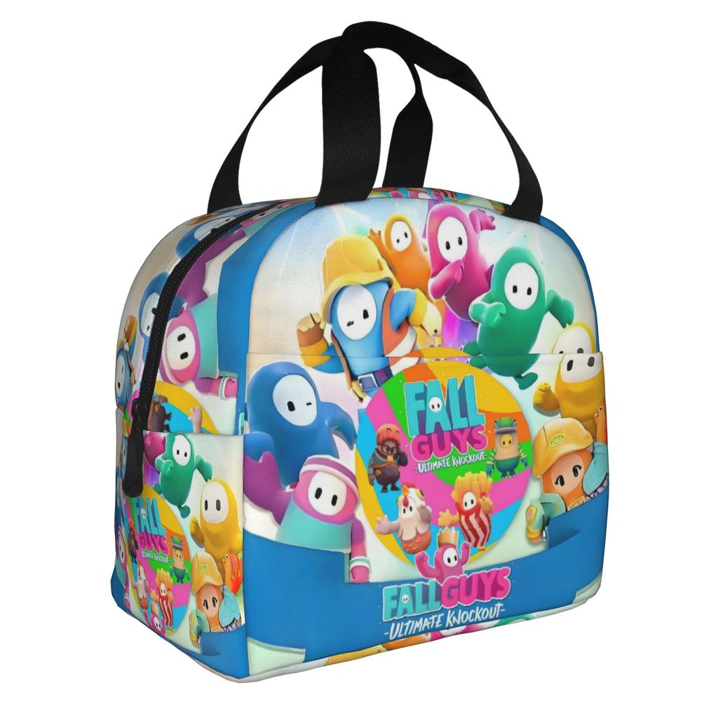 Fall Guys Video Game Thermal Insulated Lunch Bag Women Battle Royale Resuable Lunch Container for Picnic Storage Food Box