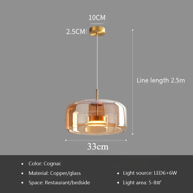 Стеклянный подвесной светильник, роскошный подвесной светильник, светодиодные подвесные светильники в стиле деко, современный светильник для спальни, подвесной светильник