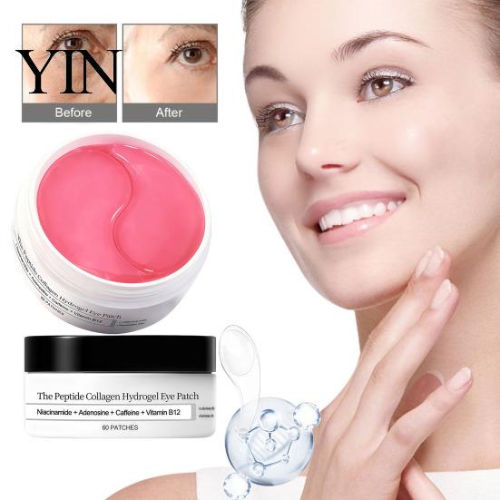 Peptide Eye Mask 60 Pcs Collagen Patches, for Puffiness Dark Circles, Hyaluronic Acid Patches Hydrating Gel under Treatment Fine Lines, Skin