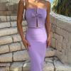 Summer Sexy Hollow Out Vacation Dress For Women Sleeveless Elegant Slim Off Shoulder Long Dresses Ladies Party Fashion Street Bodycon Slit Dress Woman