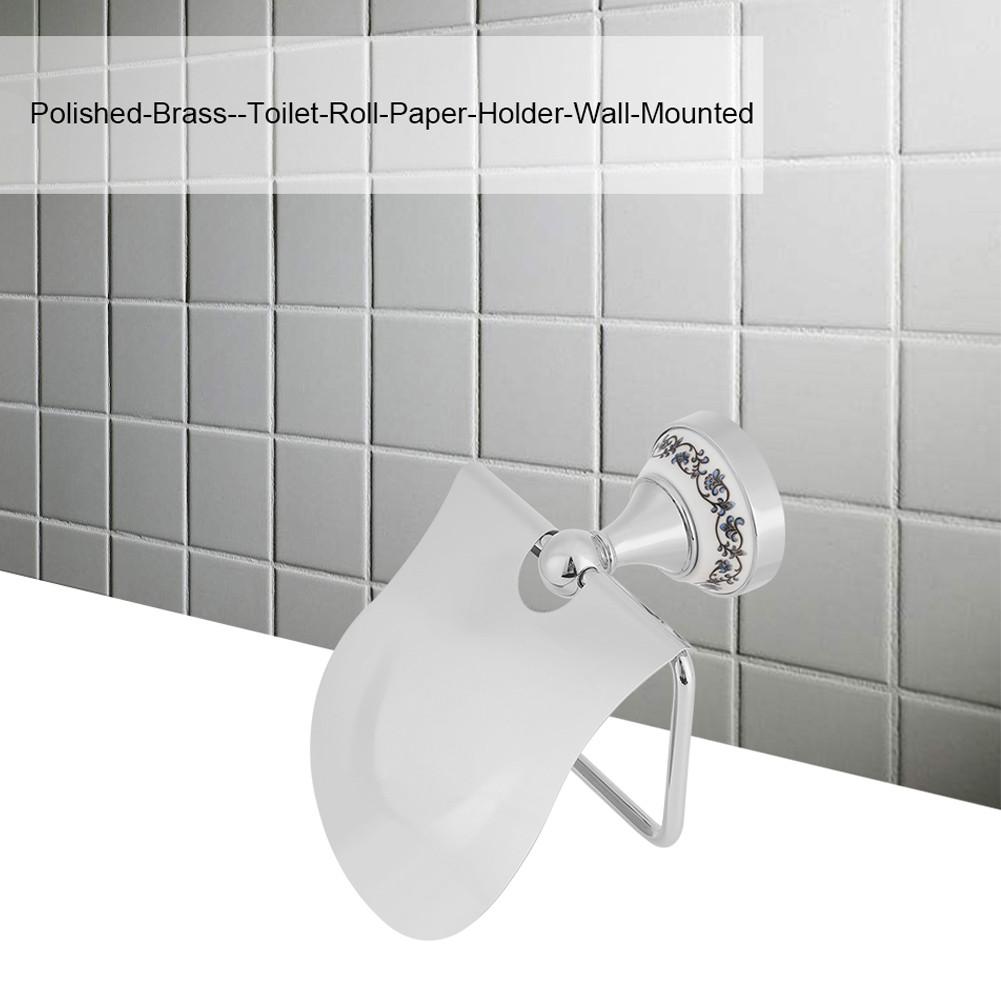 1PC Polished Bathroom Toilet Roll Paper Holder Rack Wall Mounted Tissue Cover Silver