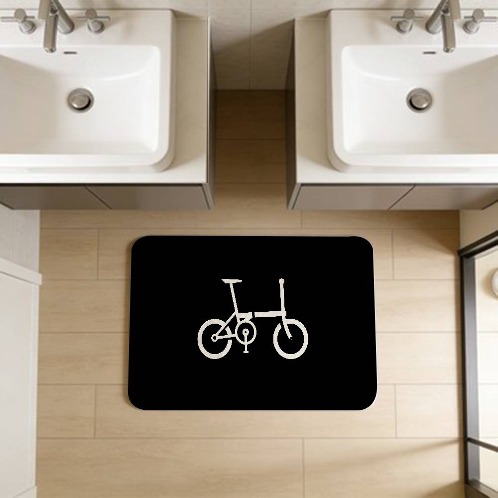 B-Brompton Bicycle Pattern Kitchen Mat Kids Room Bedroom Decoration Balcony Anti-Slip Doormat Living Room Alfombra