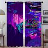 Vaporwave Cybernetic Art Curtains for Living Room Curtain Tulle for Bedroom Partition Shades Halloween Decoration Kitchen Camera