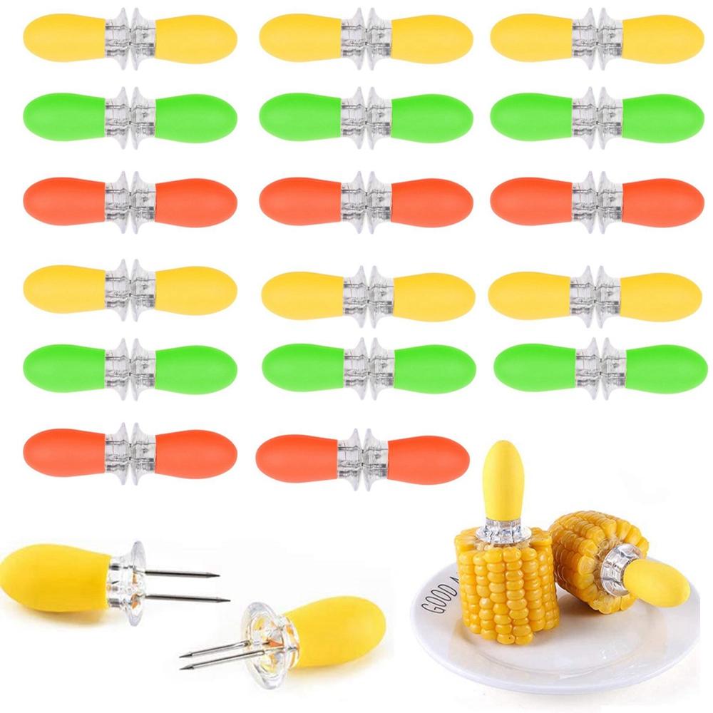 Home for Camping Picnic Cooking BBQ Supplies BBQ Prong Set Corn Skewer Fruit Forks Corn Holder