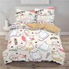 Cartoon Cat Duvet Cover Twin For Kids Teen Bedroom Decor Microfiber Cute Cartoon Animal Pet Kitten Bedding Set With 2 Pillowcase