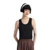 Uniqlo Однотонный круглый вырез Пуловер Жилет Унисекс Жилеты Черный 455358-09