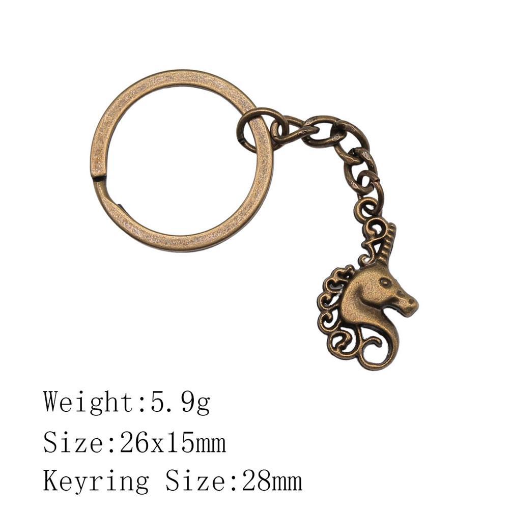 Металлический брелок в виде головы лошади/единорога - 52x51 мм, 19,9 г, Идеально подходит для сумок и домашнего декора