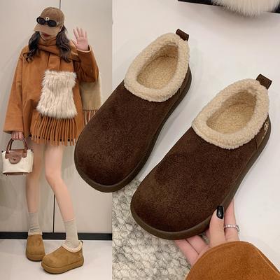 Женские бархатные теплые шапки-бини из кожи «мелкий картофель», осенне-зимние новые пушистые хлопковые туфли, сноубутсы на одной педали