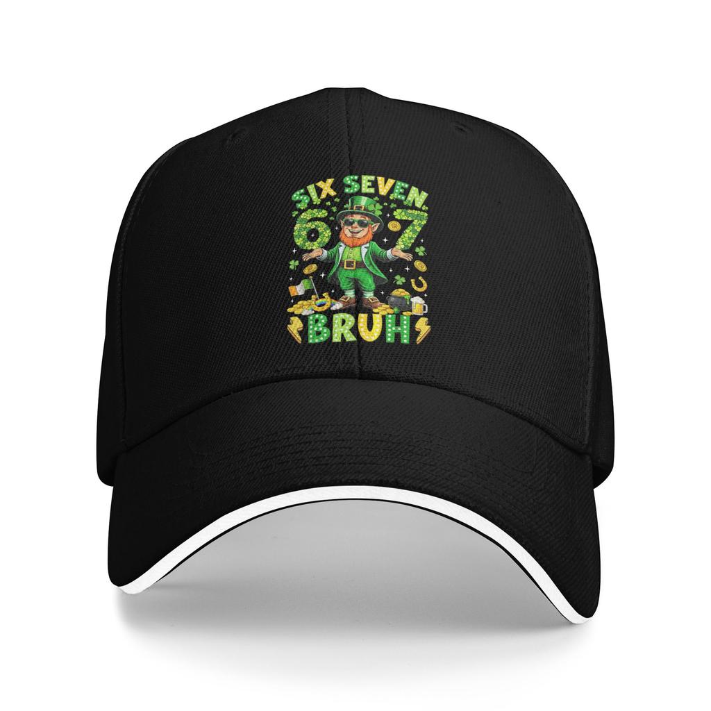 Six Seven Bruh St Patricks Day Leprechaun Meme 6 7 Casual Baseball Cap Trucker Hat Outdoor Gym Hip Hop Hats Unisex Baseball Caps