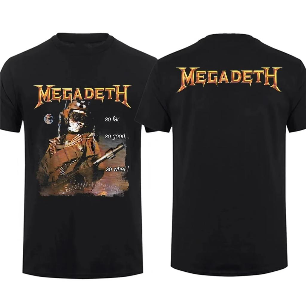 Мужская хлопковая футболка Megadeth Rock Band Y2k хэви-метал Графические футболки стиль мода популярная уличная гавайская Футболка