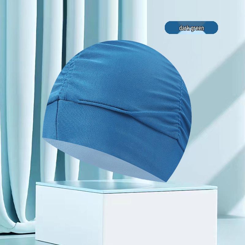 Женская купальная шапочка большого размера с цветочным плиссе - Неплотная посадка, однотонная, модный тканевый дизайн
