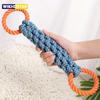 1 шт., плетеная вручную игрушка для собак, для чистки зубов и жевания, забавная, случайного цвета, натуральная веревка для укусов, игрушка для собак