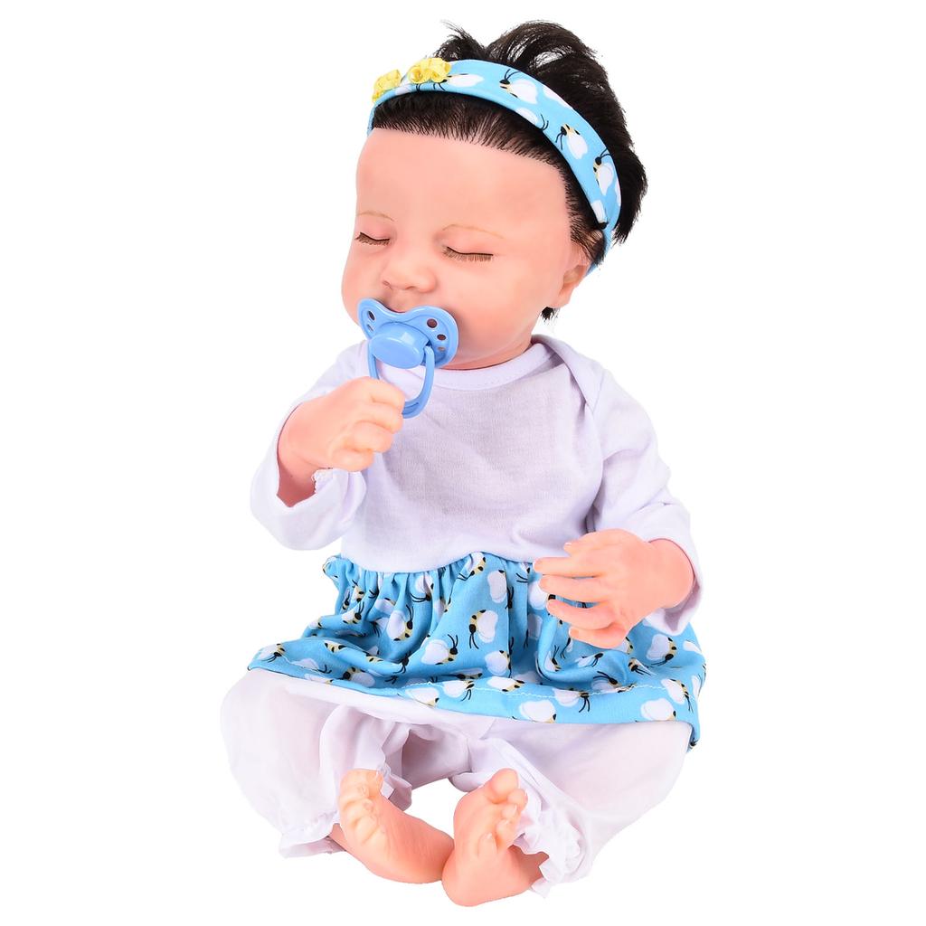 18inch Lifelike Reborn Dolls Soft Vinyl Washable Beautiful Clothes Baby Doll Toys with Milk Bottle