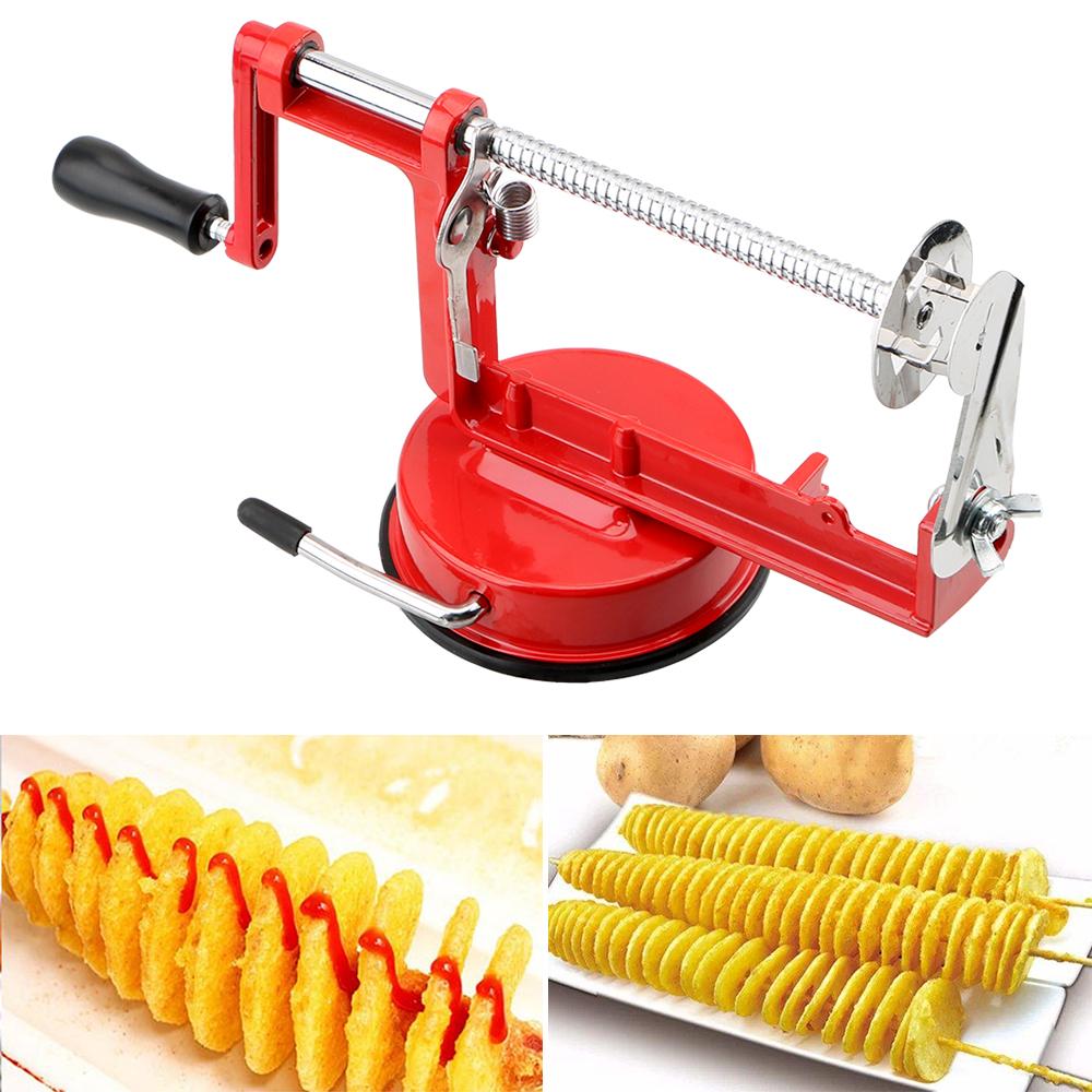Kitchen Gadgets Vegetable Spiralizer Spiral French Fry Cutter Cooking Tools Twisted Potato Apple Slicer Manual Stainless Steel