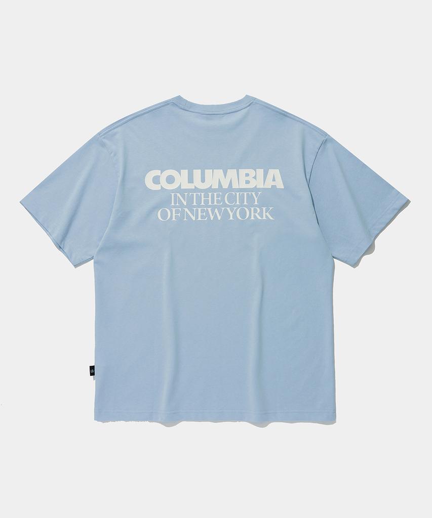 COLUMBIA UNIVERSITY Back Logo S/S T-Shirts_Light Blue